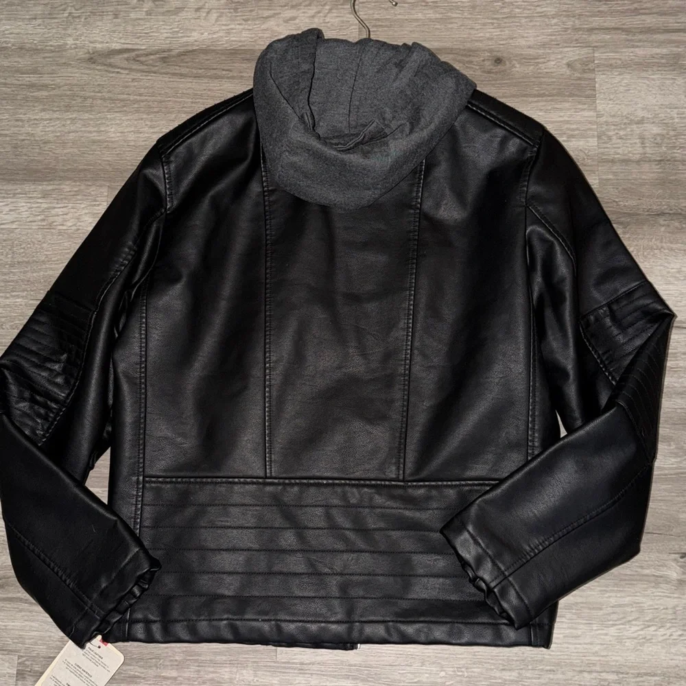 🇺🇸FIRM PRICE🇺🇸 Levi's faux leather hooded moto racer jacket